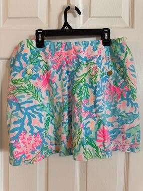 Lilly Pulitzer Bright Floral-Print Skirt in Blue, Pink & Green